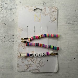 Clay bead hair clips bobby pins colorfully wild hair clips